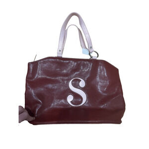 NEW Y2K Fashion Express Pink “S” Initial Handbag Burgundy Prep Vintage